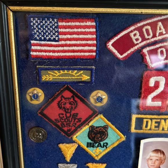 70s Vintage framed Boyscout Webelos patches badges pins merits - Picture 2 of 13